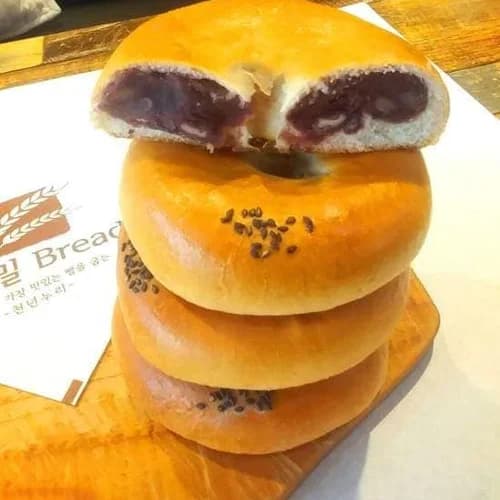 별점5점 크림치즈빵, 쌀단팥빵, 소보루, 슈크림, 땅콩버터크림빵, 카스테라, 밤식빵, 무설탕 팥빵