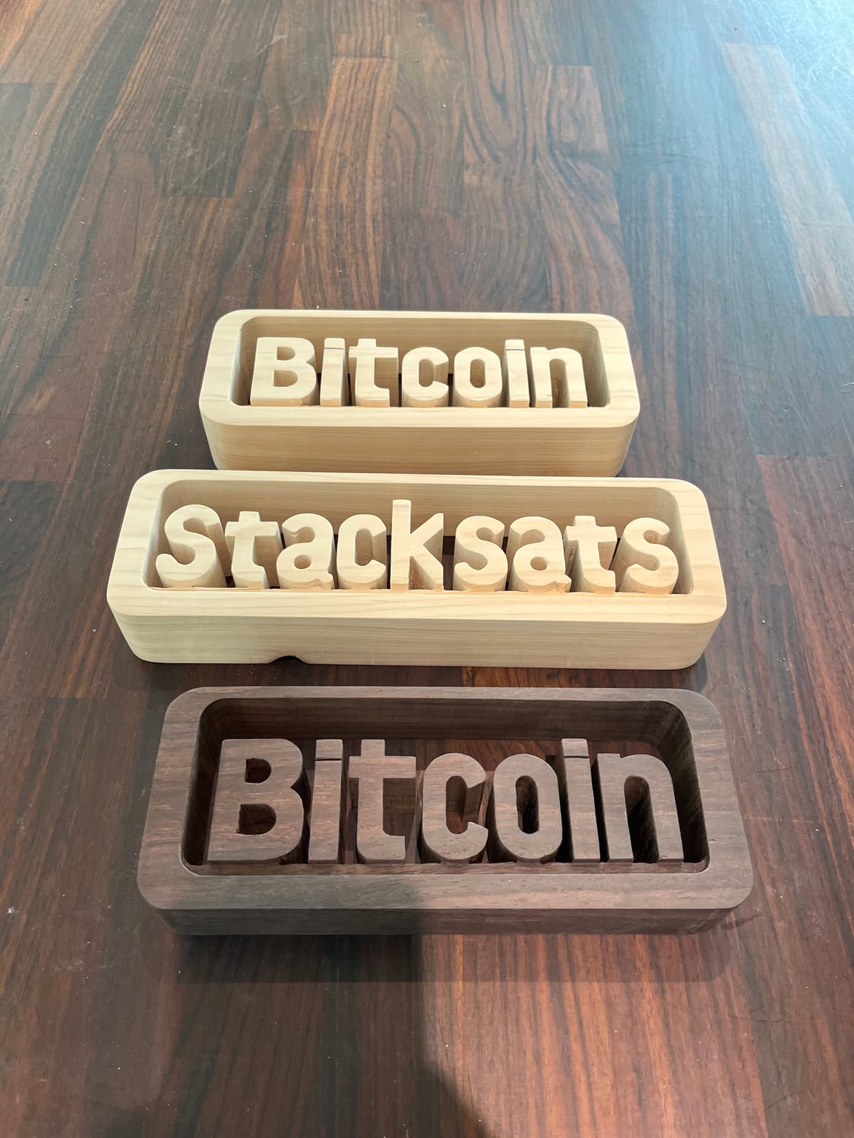 원목 나무 조각(수공예) Bitcoin 2